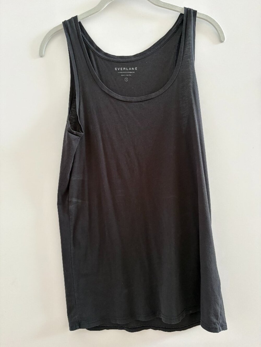 Everlane Black Pima Cotton Scoop Neck Tank Top Size S